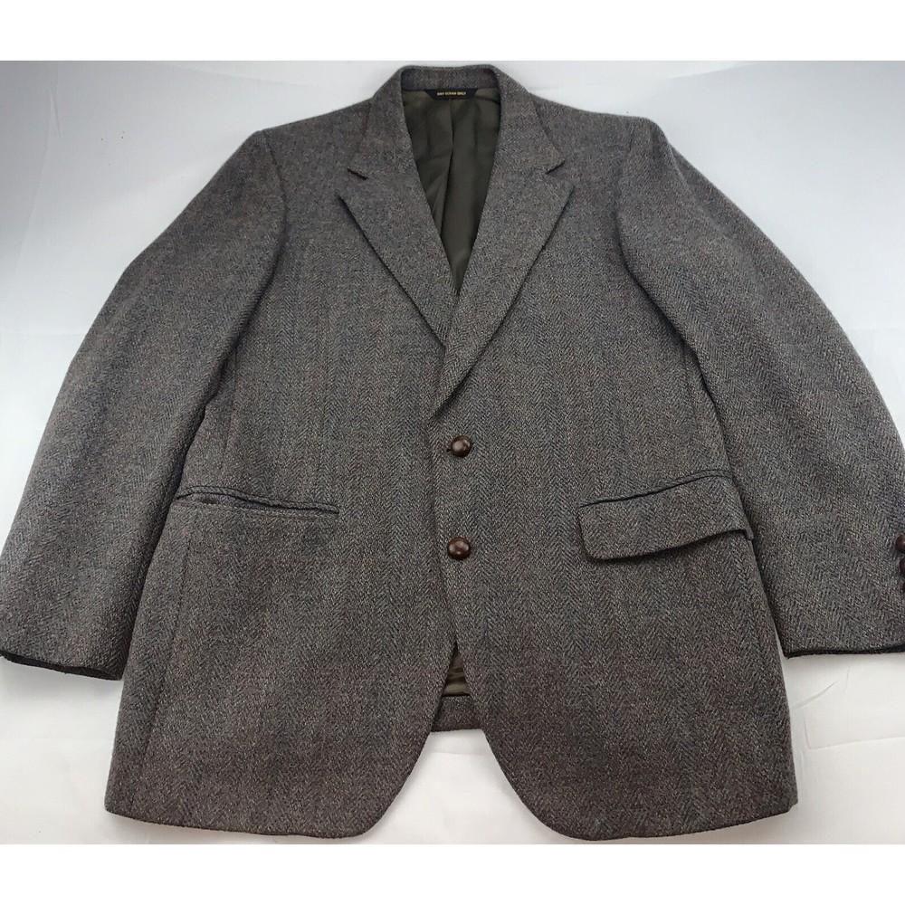 Mens PBM Size 42R 2 Button Vintage Blazer Sports Jacket 100% Wool Excellent Cond